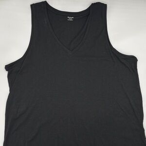 Madewell Whisper V-Neck Tank Top in True Black